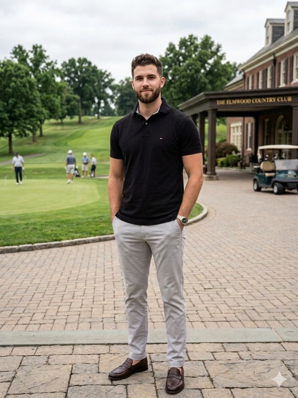 Tommy Hilfiger Black Short Sleeve Polo Shirt
